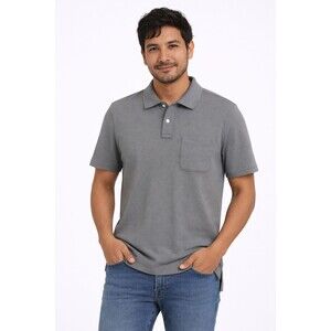 IZOD Men’s Polo Shirt Large Gray Cotton Short Sleeve Golf Casual Classic